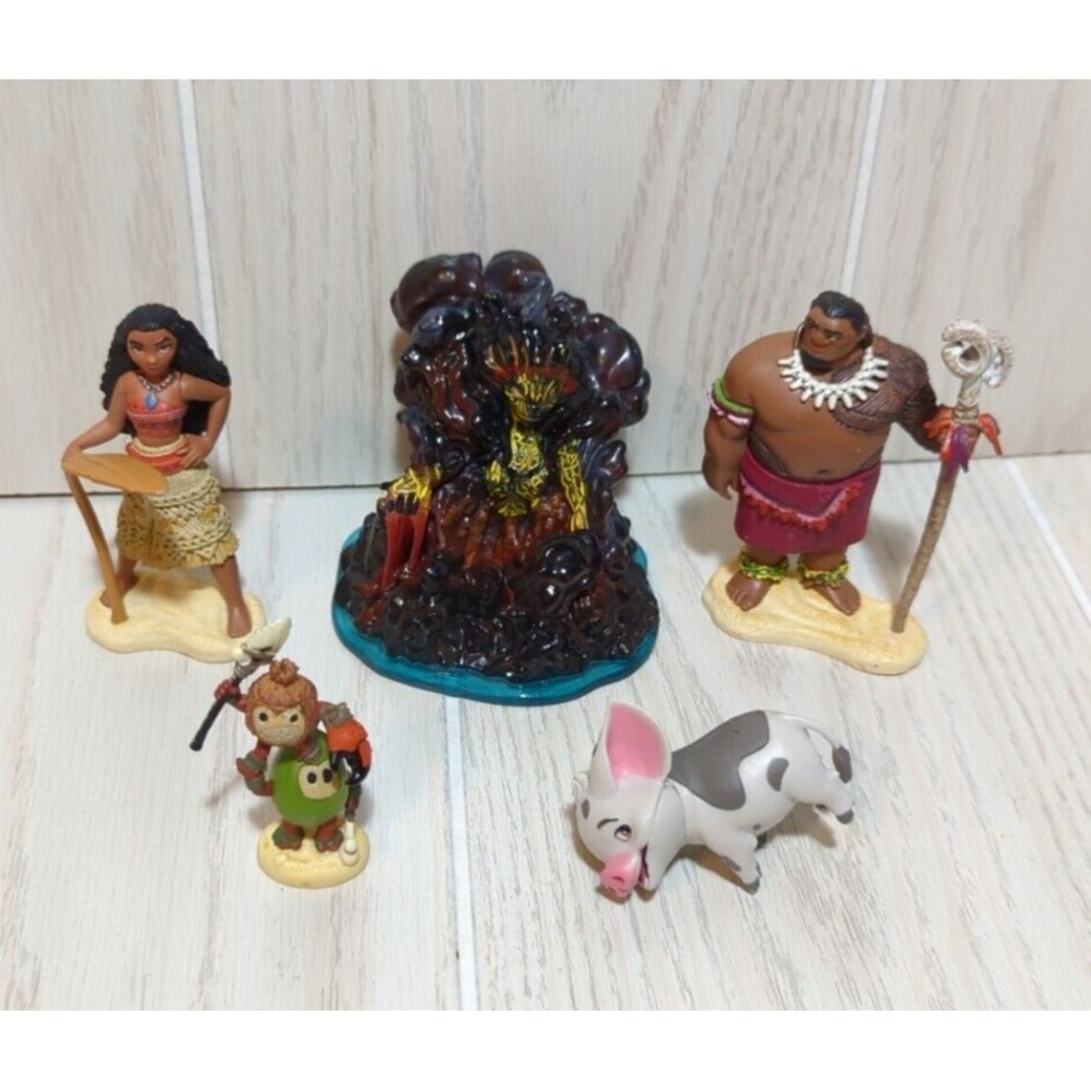 Disney Moana Toys Action Figures Te Fiti Lava Kakamora Chief Tui lot Pua NO BASE